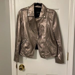 Gorgeous Metallic Leather Jacket